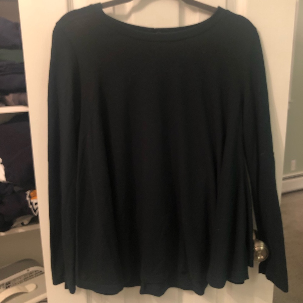 Hunter green long sleeve flare shirt